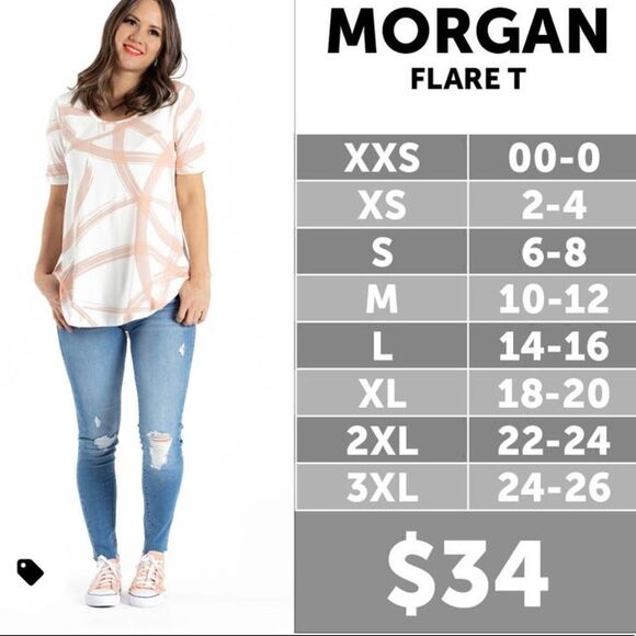 Pink LuLaRoe Morgan T NWT floral print - Picture 2 of 2